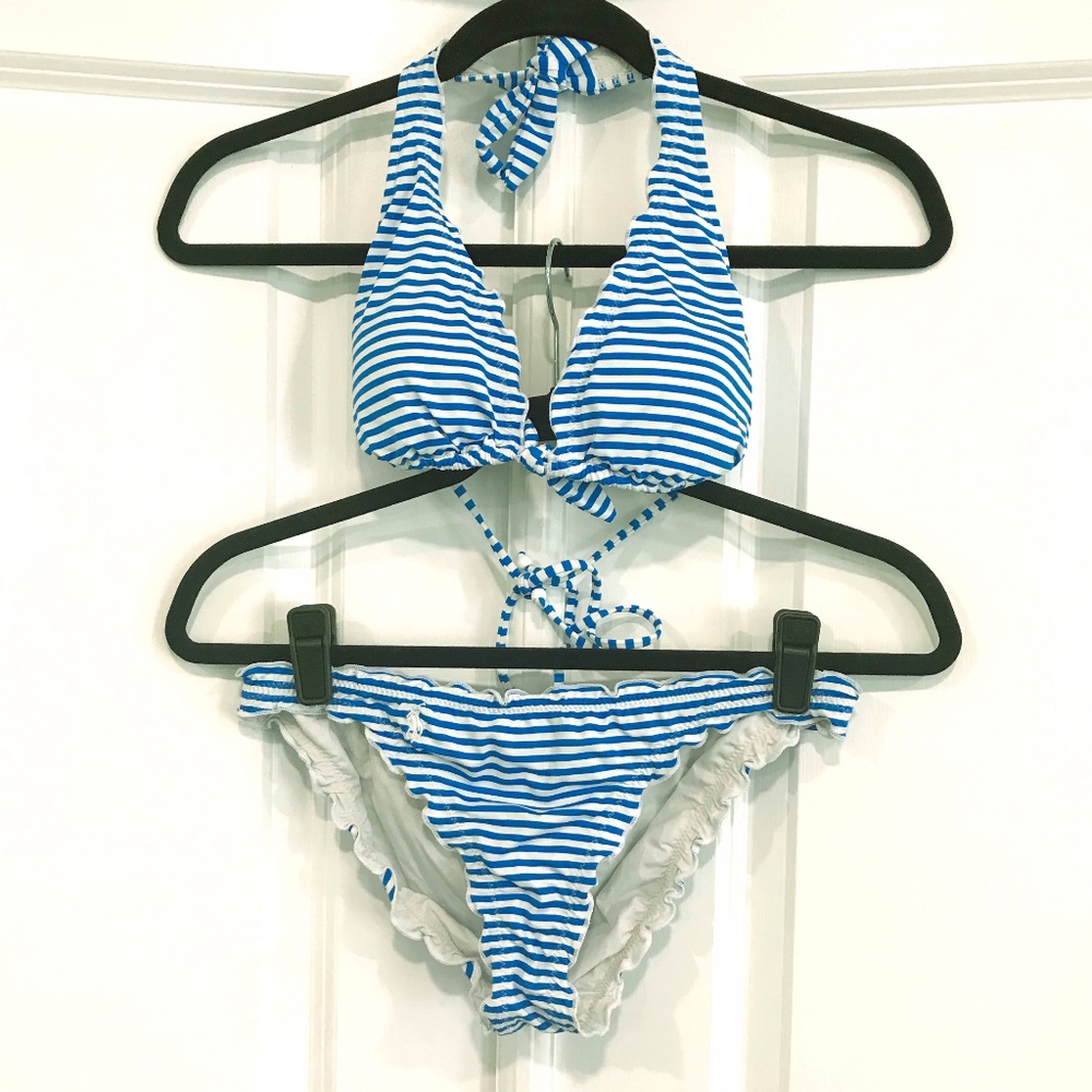 Polo Ralph Lauren Blue & White Striped Bikini